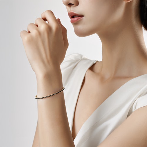 Bransoletka tenisowa Luminy 3,0mm: złota, czarne diamenty